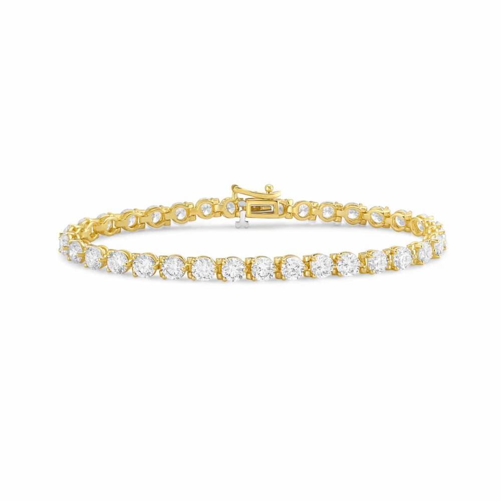 NEW DIANA M JEWELS women's round lab-grown diamond tennis bracelet (7.00 ct) - e
